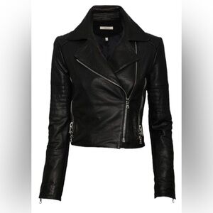 J Brand Aiah Black Leather Biker Jacket XS $1,450